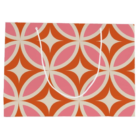 Middeleeuws Modern Geometrisch patroon roze sinaas Groot Cadeauzakje (Achterkant)