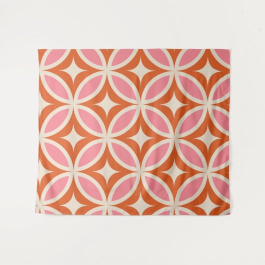 Middeleeuws Modern Geometrisch patroon roze sinaas Wandkleed (Voorkant (horizontaal))