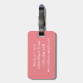 Middeleeuws modern geometrisch roze sinaasappel Mo Bagagelabel (Achterkant verticaal)