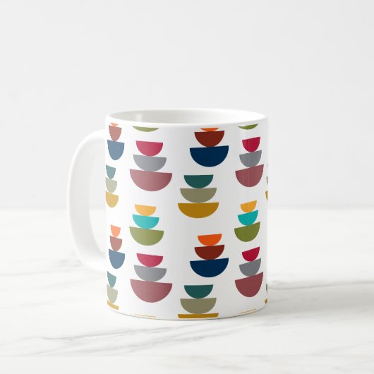 Middeleeuws modern helder minimalisme koffiemok (Voorkant links)