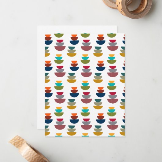 Middeleeuws modern helder minimalisme notitiekaartje (Voorkant / Achterkant in situ)