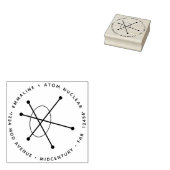 Middeleeuws modern minimalistisch atoomatoom rubberstempel (Gestempeld)