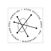 Middeleeuws modern minimalistisch atoomatoom rubberstempel (Afrduk)