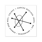 Middeleeuws modern minimalistisch atoomatoom  zelfinktende stempel (Design)