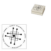 Middeleeuws modern minimalistisch atoomkubus MCM Rubberstempel (Gestempeld)