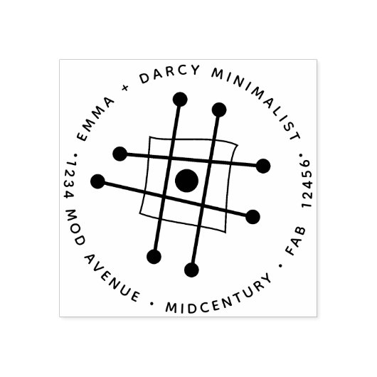 Middeleeuws modern minimalistisch atoomkubus MCM Rubberstempel (Afrduk)