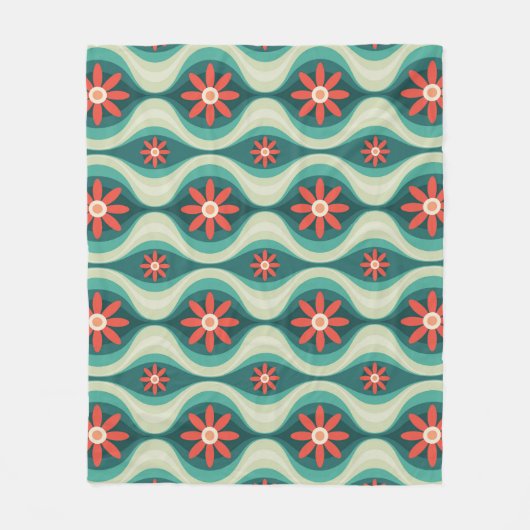 Middeleeuws modern: Oranje bloemen Abstract Fleece Deken (Voorkant)