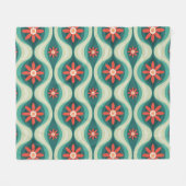 Middeleeuws modern: Oranje bloemen Abstract Fleece Deken (Voorkant (Horizontaal))