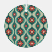 Middeleeuws modern: Oranje bloemen Abstract Glas Ornament (Achterkant)