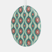 Middeleeuws modern: Oranje bloemen Abstract Glas Ornament (Voorkant links)