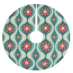 Middeleeuws modern: Oranje bloemen Abstract Kerstboom Rok