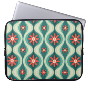 Middeleeuws modern: Oranje bloemen Abstract Laptop Sleeve