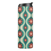 Middeleeuws modern: Oranje bloemen Abstract Thermosbeker (Gedraaid links)