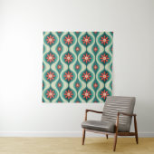 Middeleeuws modern: Oranje bloemen Abstract Wandkleed (In situ)