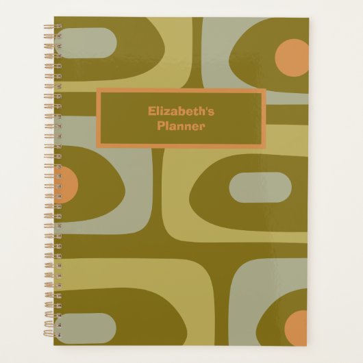 Middeleeuws modern Piquet minimalistisch olijfgroe Planner (Voorkant)