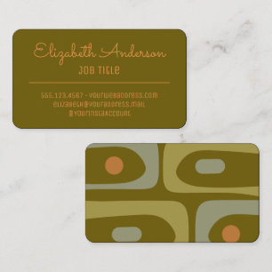 Middeleeuws modern retro  olijfgroen visitekaartje