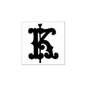 Middeleeuws Monogram  initiaal letter K Rubberstempel (Afrduk)
