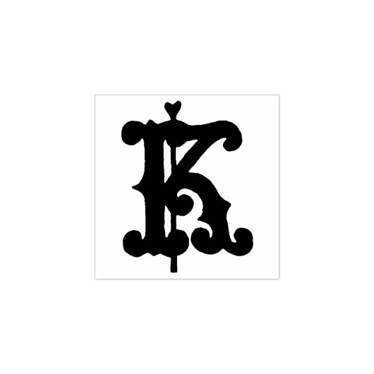 Middeleeuws Monogram  initiaal letter K Rubberstempel (Afrduk)