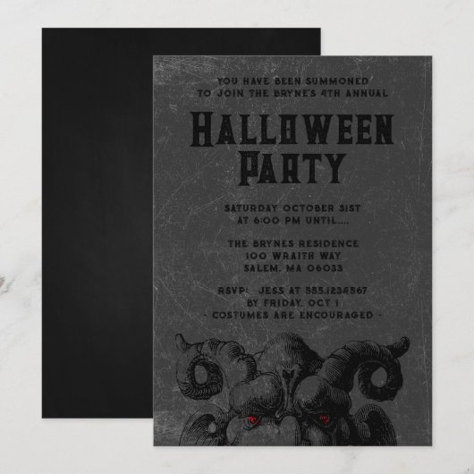 Middeleeuws monster volwassen Halloween Party Kaart (Voorkant / Achterkant)