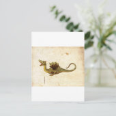  middeleeuws ontwerp van de draak briefkaart (Staand voorkant)