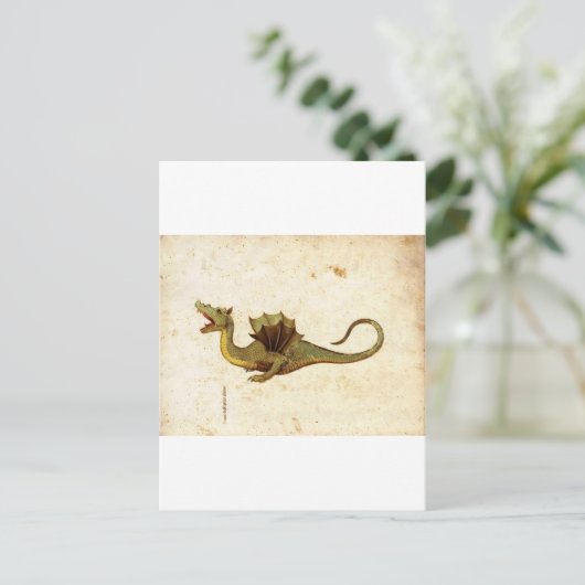  middeleeuws ontwerp van de draak briefkaart (Staand voorkant)
