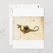  middeleeuws ontwerp van de draak briefkaart (Voorkant / Achterkant)