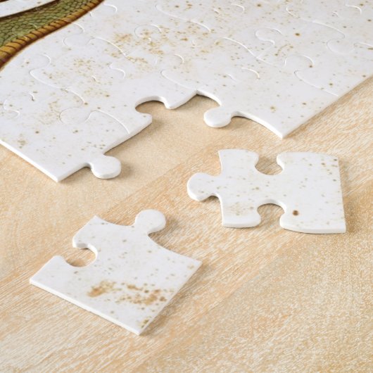  middeleeuws ontwerp van de draak legpuzzel (Zijkant)