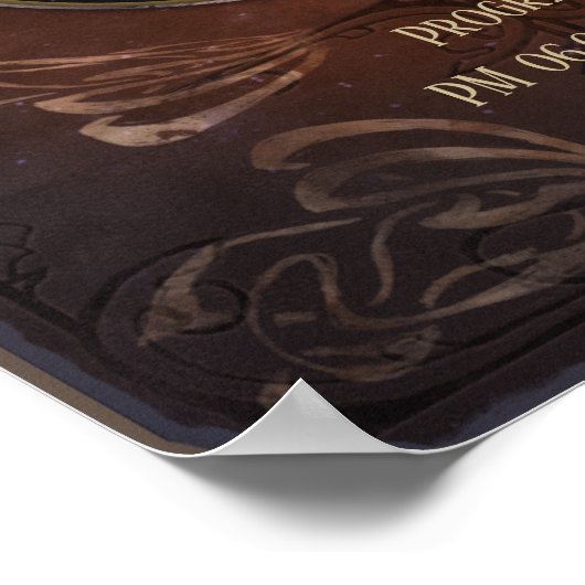 Middeleeuws oud boek goochelaar fantasie evenement poster (Hoek)