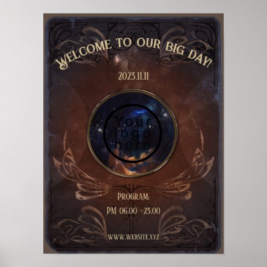 Middeleeuws oud boek goochelaar fantasie evenement poster (Voorkant)