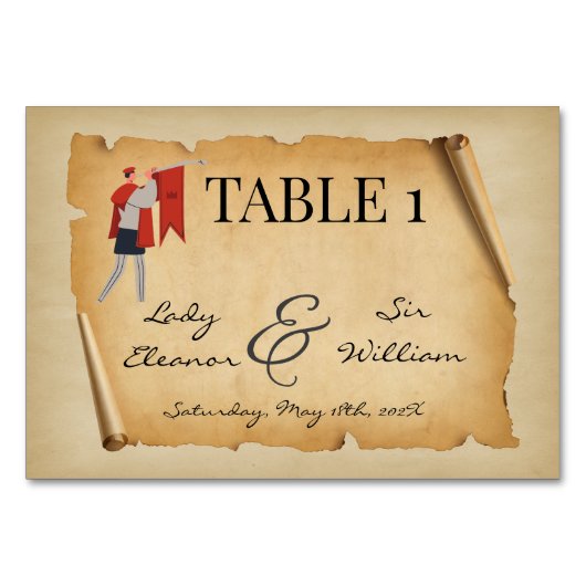 Middeleeuws oud scroll bruiloft kaart (Achterkant)