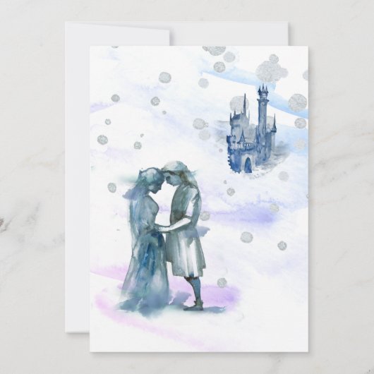 *~* Middeleeuws Paar Verliefd Kasteel Bruiloft Kaart (Achterkant)