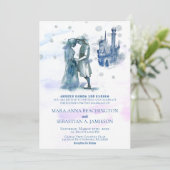 *~* Middeleeuws Paar Verliefd Kasteelhochzeit Kaart (Staand voorkant)