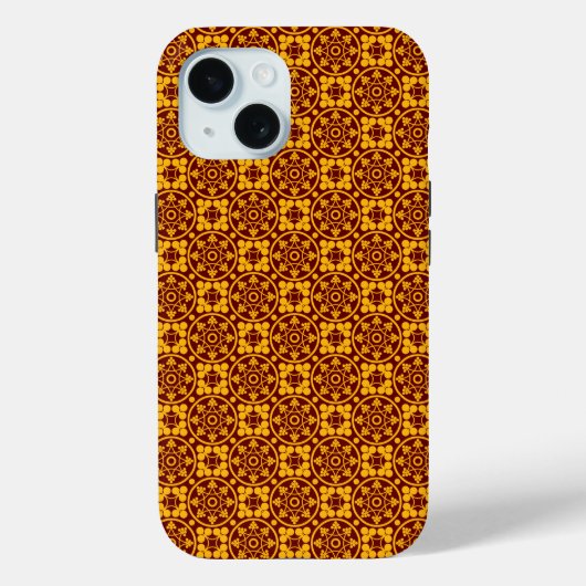 Middeleeuws Patroon Goud & Rood Case-Mate iPhone Case (Achterkant)