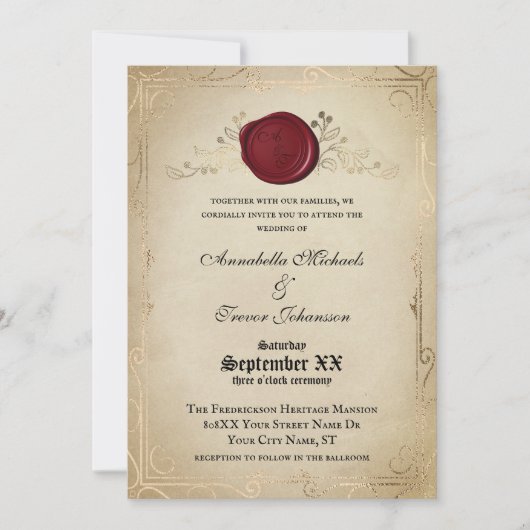 Middeleeuws Perkament en Wax Seal Sprookjesachtige Kaart (Voorkant)