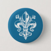 Middeleeuws Québec lelie Franse VOS KLEUREN Ronde Button 5,7 Cm (Voorkant)