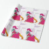 Middeleeuws Ridder Paard in Armour Fantasy Cadeaupapier (Uitgerold)