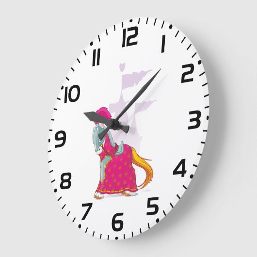 Middeleeuws Ridder Paard in Armour Fantasy Grote Klok (Hoek)