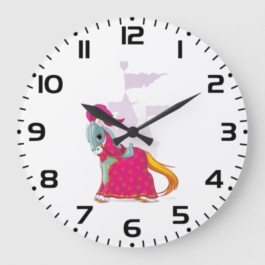 Middeleeuws Ridder Paard in Armour Fantasy Grote Klok (Voorkant)