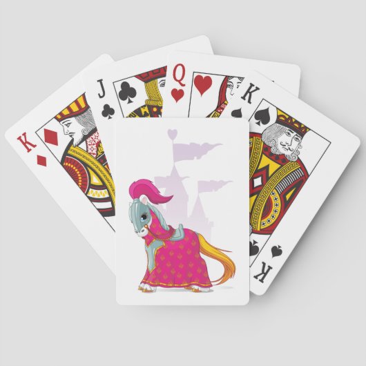 Middeleeuws Ridder Paard in Armour Fantasy Pokerkaarten (Achterkant)
