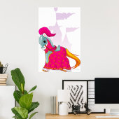 Middeleeuws Ridder Paard in Armour Fantasy Poster