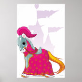 Middeleeuws Ridder Paard in Armour Fantasy Poster (Voorkant)