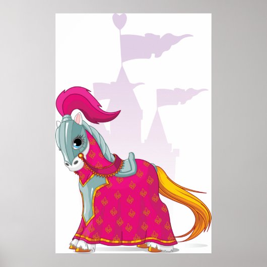 Middeleeuws Ridder Paard in Armour Fantasy Poster (Voorkant)