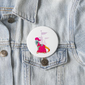 Middeleeuws Ridder Paard in Armour Fantasy Ronde Button 7,6 Cm