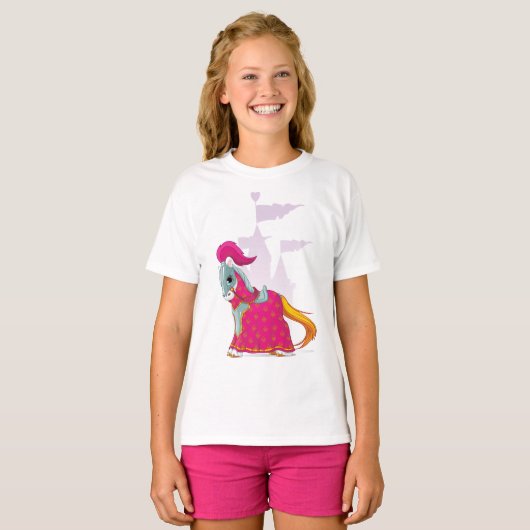 Middeleeuws Ridder Paard in Armour Fantasy T-shirt (Voorkant volledig)