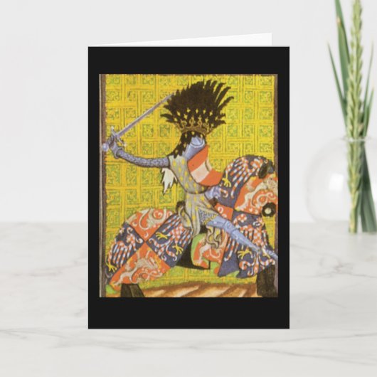 Middeleeuws Ridder Wenskaart Kaart (Voorkant)