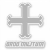 Middeleeuws Ridderkruis Embleem Sticker (Voorkant)