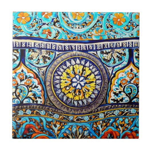 Middeleeuws Romeins Italiaans Spaans Majolica Flor Tegeltje (Voorkant)