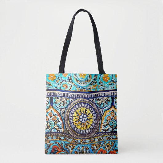 Middeleeuws Romeins Italiaans Spaans Majolica Flor Tote Bag (Voorkant)