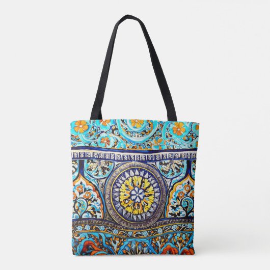 Middeleeuws Romeins Italiaans Spaans Majolica Flor Tote Bag (Achterkant)