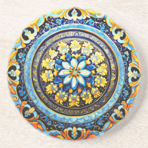 Middeleeuws Romeins Italiaans Spaans Majolica Flor Zandsteen Onderzetter